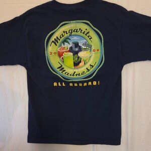 VINTAGE 2004 Margarita Madness Chilis Navy Blue Sz Lg Tshirt All Aboard